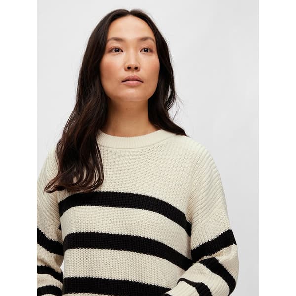 Selected O Neck Tröja Bloomie Beige XS Kvinna