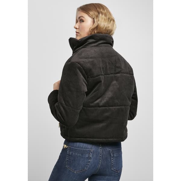 Urban Classics Jakke Corduroy Puffer Sort S Kvinde