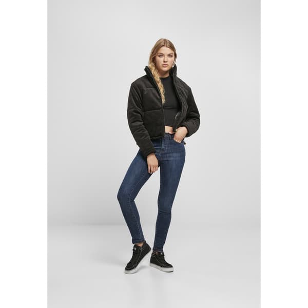 Urban Classics Jakke Corduroy Puffer Sort S Kvinde