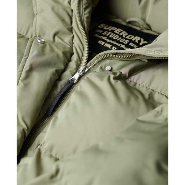Superdry Pufferjacka Longline Grönt XL Kvinna
