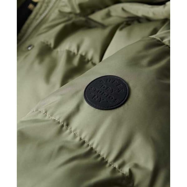 Superdry Pufferjacka Longline Grönt XL Kvinna