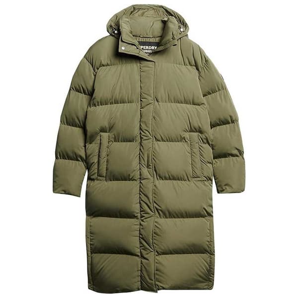 Superdry Pufferjacka Longline Grönt XL Kvinna