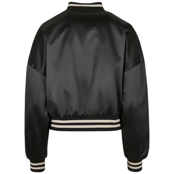 Urban Classics Jakke Oversized Satin College Sort M Kvinde