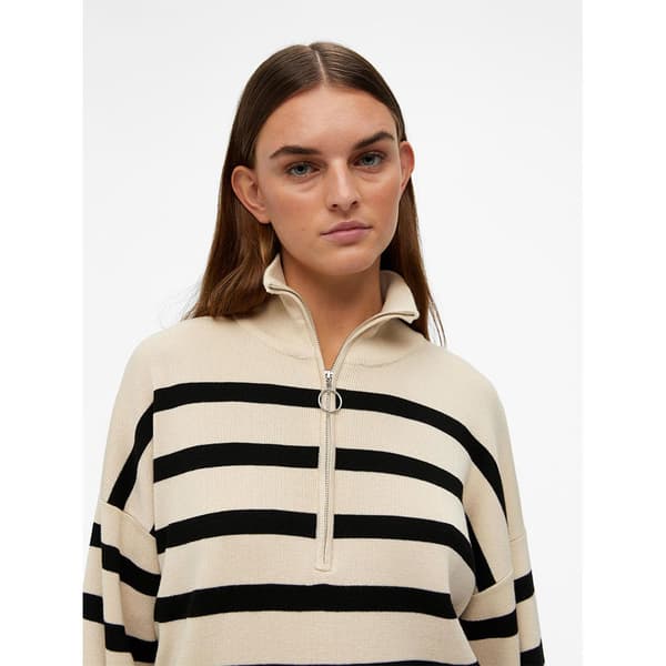 Object Tröja Med Halv Dragkedja Ester Beige XS Kvinna