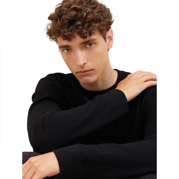 Tom Tailor Villapaita 1038285 Structured Basic Knit Musta S Mies