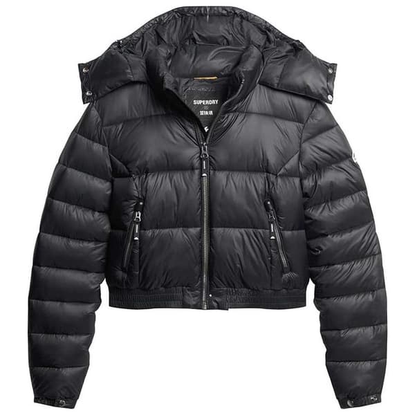 Superdry Pufferjacka Crop Fuji Svart XL Kvinna