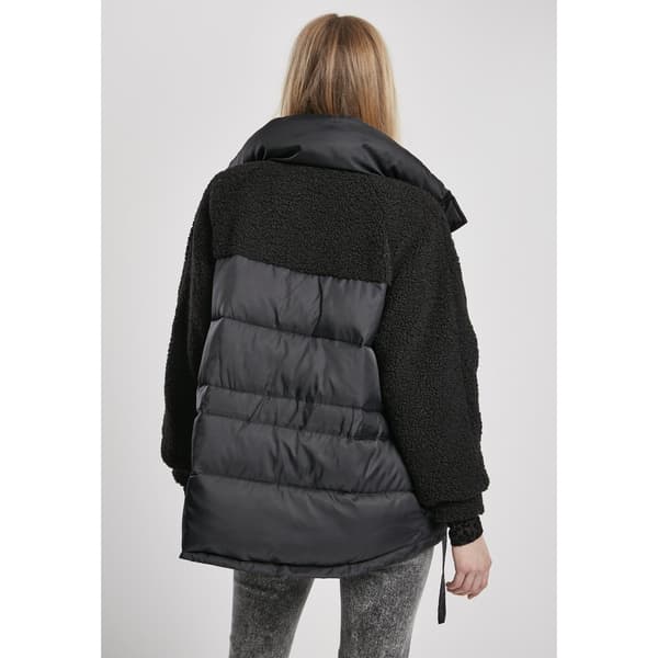 Urban Classics Jakke Sherpa Mix Puffer Sort L Kvinde