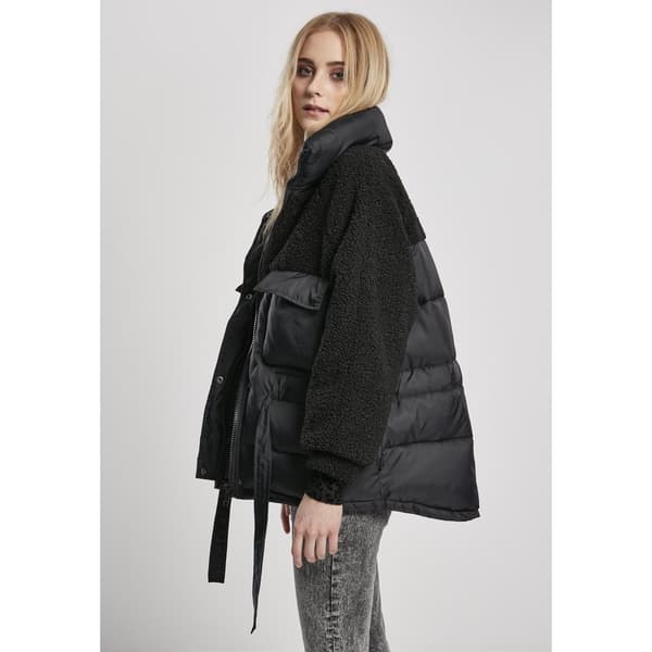 Urban Classics Jakke Sherpa Mix Puffer Sort L Kvinde