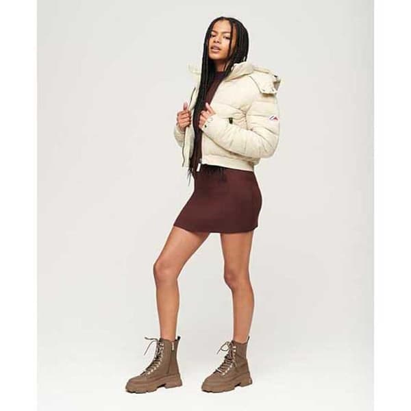 Superdry Puffer Takki Crop Fuji Beige XS Nainen