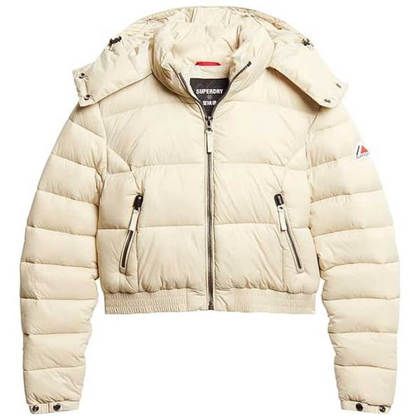 Superdry Puffer Takki Crop Fuji Beige XS Nainen