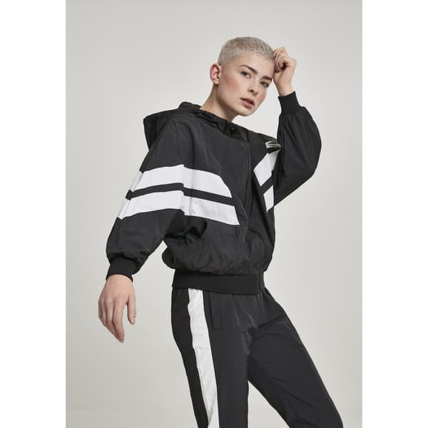 Urban Classics Parka Crinkle Batwing Sort XL Kvinde