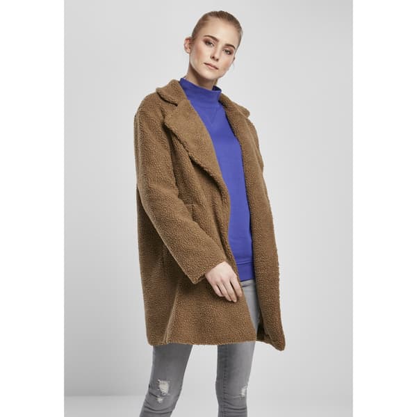 Urban Classics Jakke Oversized Sherpa Brun S Kvinde