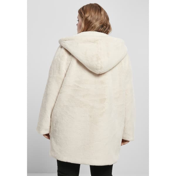 Urban Classics Hættejakke Teddy Coat Hvid 3XL Kvinde