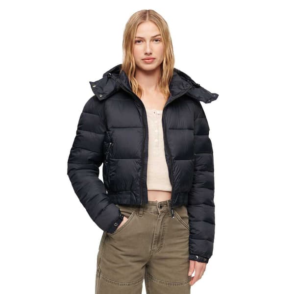 Superdry Pufferjacka Crop Fuji Blå M Kvinna