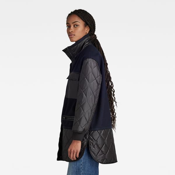 G-star Jacka Long Teddy Quilted Liner Blå L Kvinna