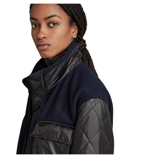 G-star Jacka Long Teddy Quilted Liner Blå L Kvinna