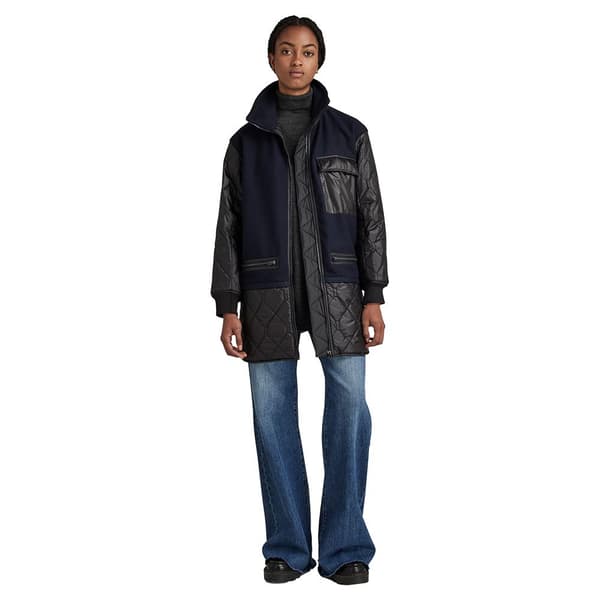 G-star Jacka Long Teddy Quilted Liner Blå L Kvinna