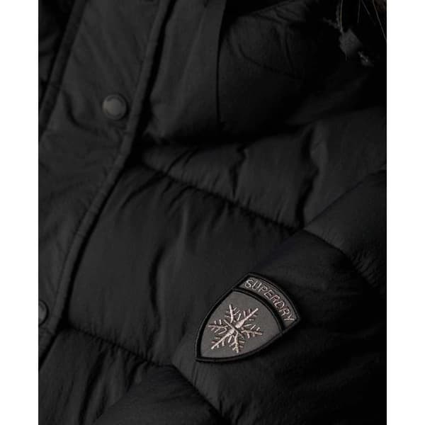 Superdry Pufferjacka Faux Fur Svart S Kvinna