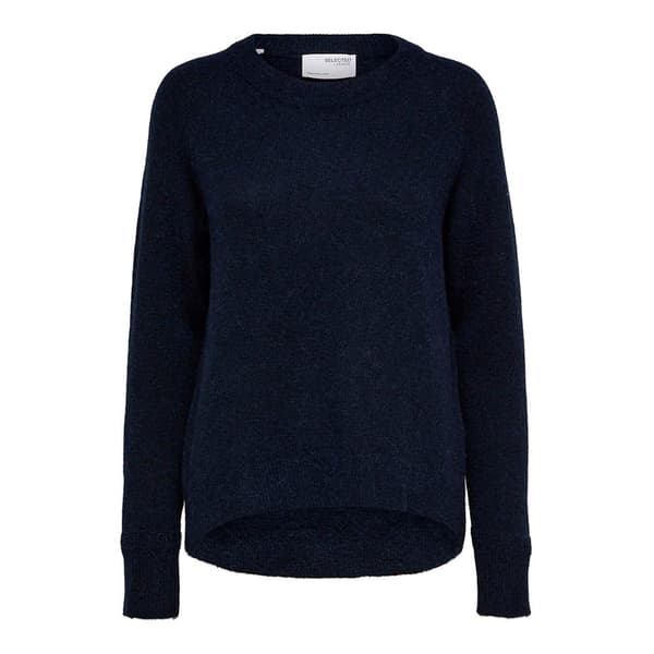Selected O Neck Sweater Lulu Blå XS Kvinde