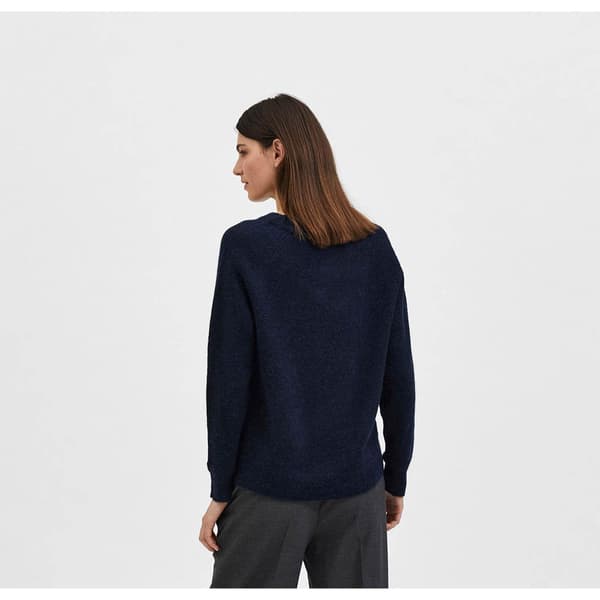 Selected O Neck Sweater Lulu Blå XS Kvinde