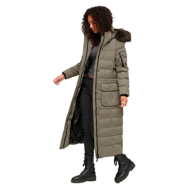 Superdry Jacka Mf Faux Fur Hooded Grönt S Kvinna