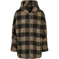 Miniatyrbillede 1 af 6: Urban Classics Stor Jakke Hooded Oversized Check Sherpa Beige 3XL Kvinde