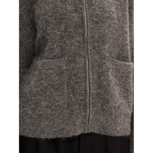 Selected Sweater Med Fuld Lynlås Sia Grå 2XL Kvinde