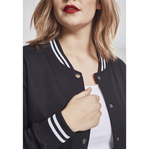 Urban Classics Jakke College Sweat Sort 5XL Kvinde