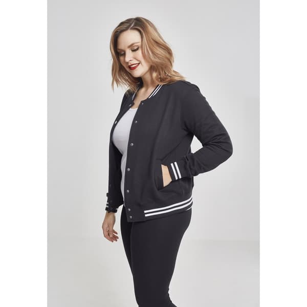 Urban Classics Jakke College Sweat Sort 5XL Kvinde