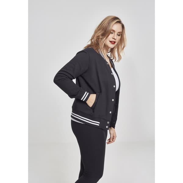 Urban Classics Jakke College Sweat Sort 5XL Kvinde