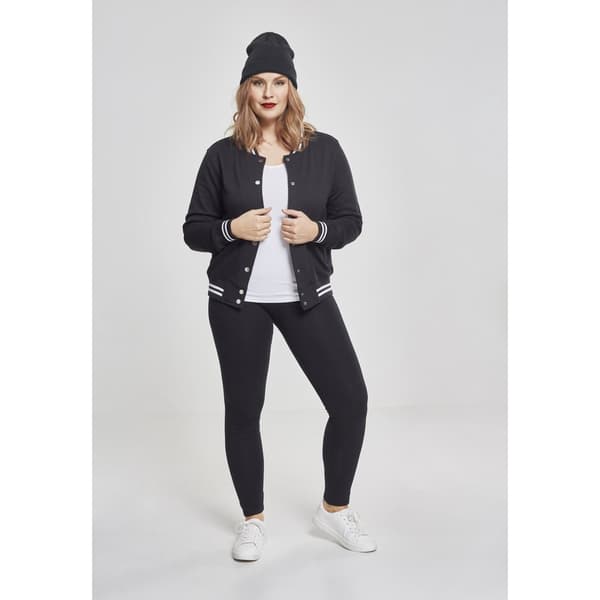 Urban Classics Jakke College Sweat Sort 5XL Kvinde