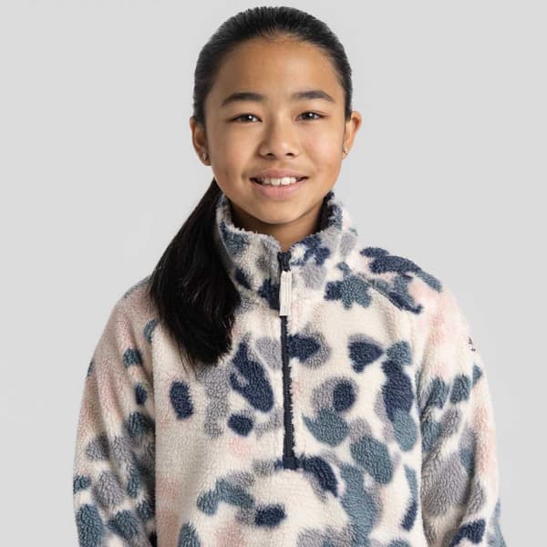 Craghoppers Halv Lynlås Fleece Mellows Beige,Blå 3-4 Years