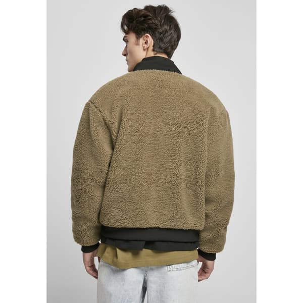 Urban Classics Jakke Boxy Sherpa Grøn M Mand