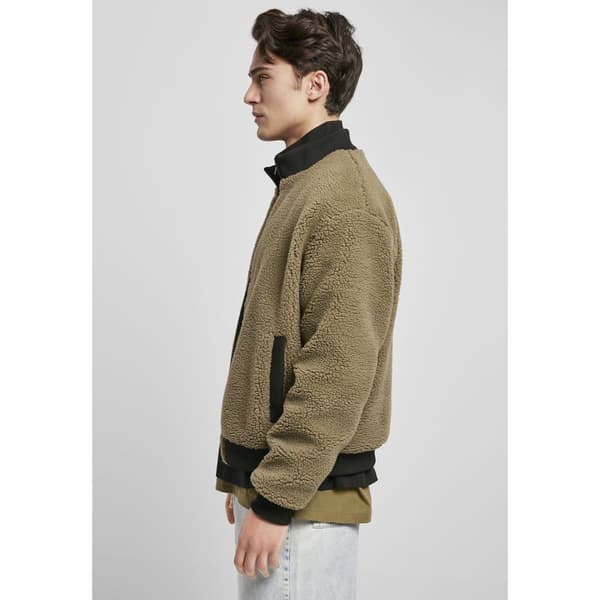 Urban Classics Jakke Boxy Sherpa Grøn M Mand