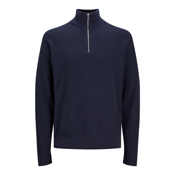 Jack & Jones Puoliksi Vetoketjullinen Villapaita Spring Perfect Sininen L Mies