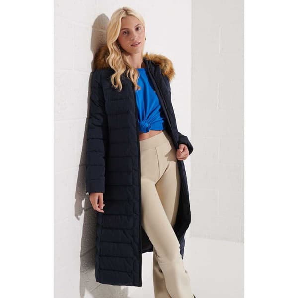 Superdry Jacka New Arctic Long Puffer Blå XS Kvinna