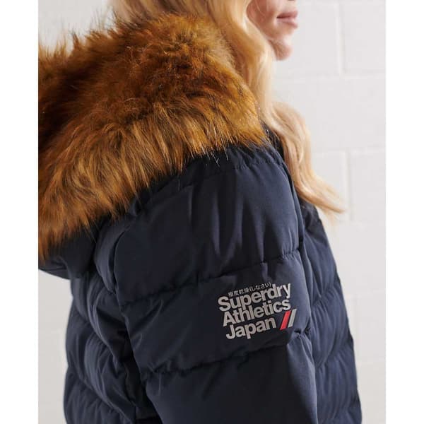 Superdry Jacka New Arctic Long Puffer Blå XS Kvinna