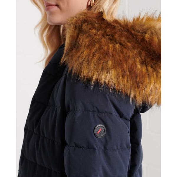 Superdry Jacka New Arctic Long Puffer Blå XS Kvinna