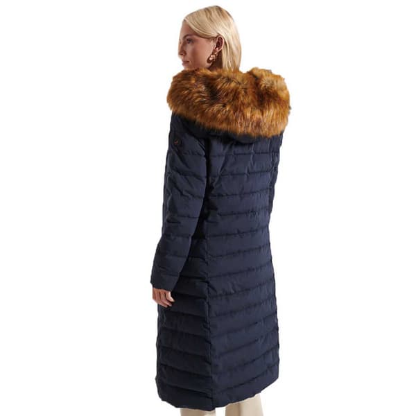 Superdry Jacka New Arctic Long Puffer Blå XS Kvinna