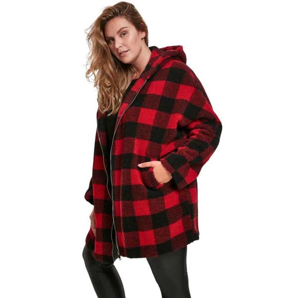 Urban Classics Jacka Oversized Check Röd 2XL Kvinna