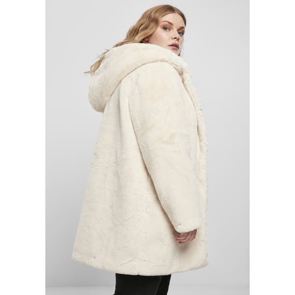Urban Classics Hættejakke Teddy Coat Hvid 4XL Kvinde