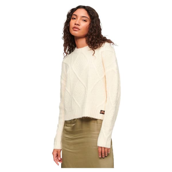 Superdry Polotröja Chunky Cable Gul S Kvinna