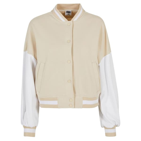 Urban Classics Jakke Oversized 2 Tone College Terry Beige S Kvinde