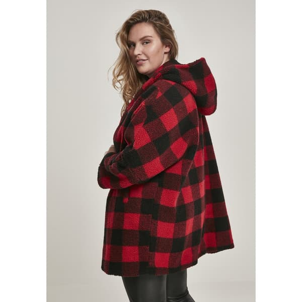 Urban Classics Tjekke Med Hætte Parka Gt Rød 4XL Kvinde