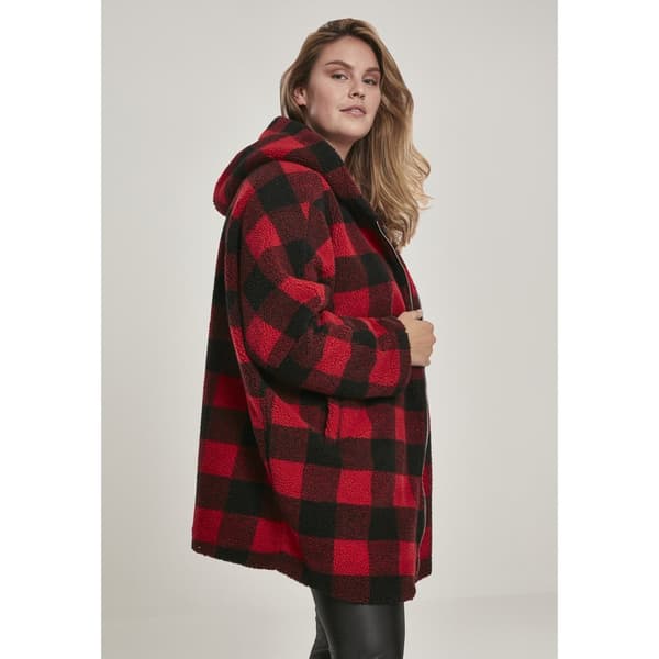 Urban Classics Tjekke Med Hætte Parka Gt Rød 4XL Kvinde