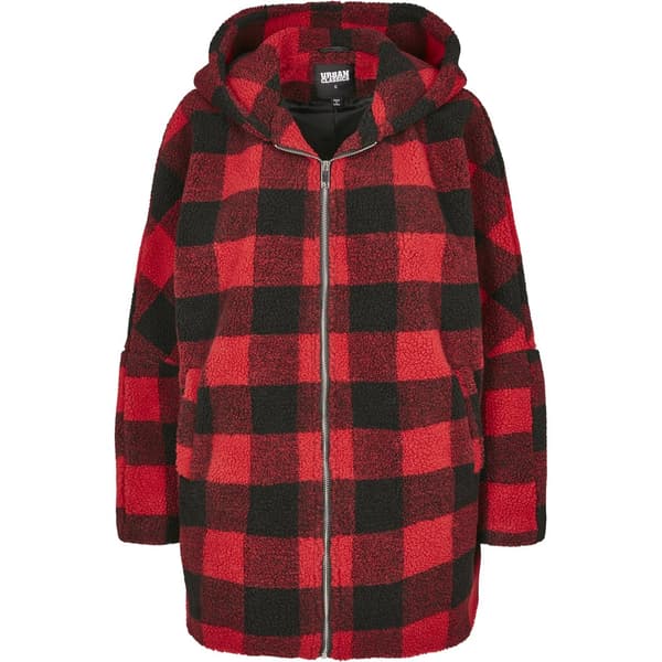 Urban Classics Tjekke Med Hætte Parka Gt Rød 4XL Kvinde