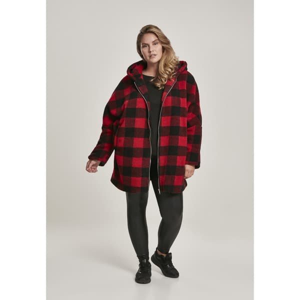 Urban Classics Tjekke Med Hætte Parka Gt Rød 4XL Kvinde