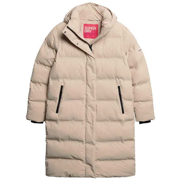 Superdry Pufferjacka Longline Beige M Kvinna