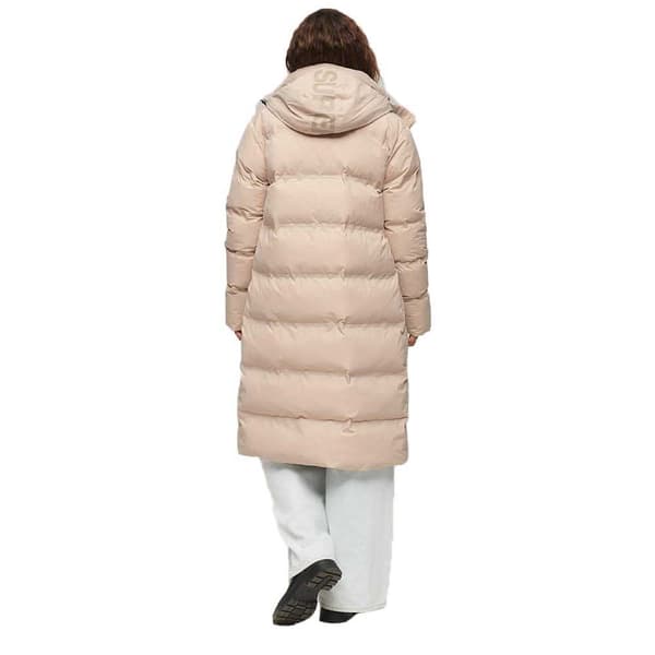 Superdry Pufferjacka Longline Beige M Kvinna