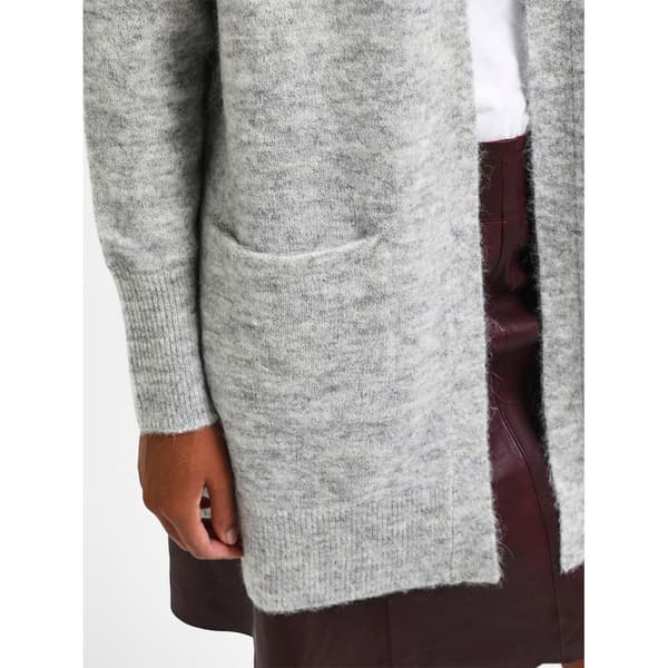 Selected Lang Cardigan Lulu New Grå L Kvinde